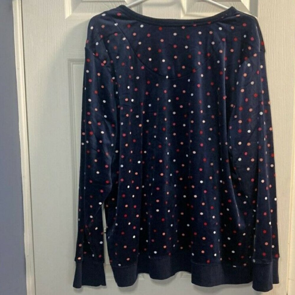 Kate Spade 2 piece pajama set, navy with multi color dots NWT  XXL not M